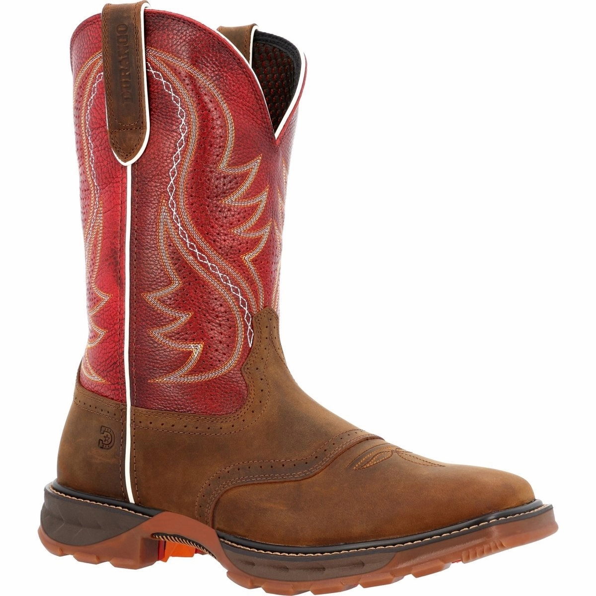 Combat Look Durango Maverick Xp Men's Ventilated with InsulKul? Work Boots Ddb0479 In Briar Brown And Crimson Red