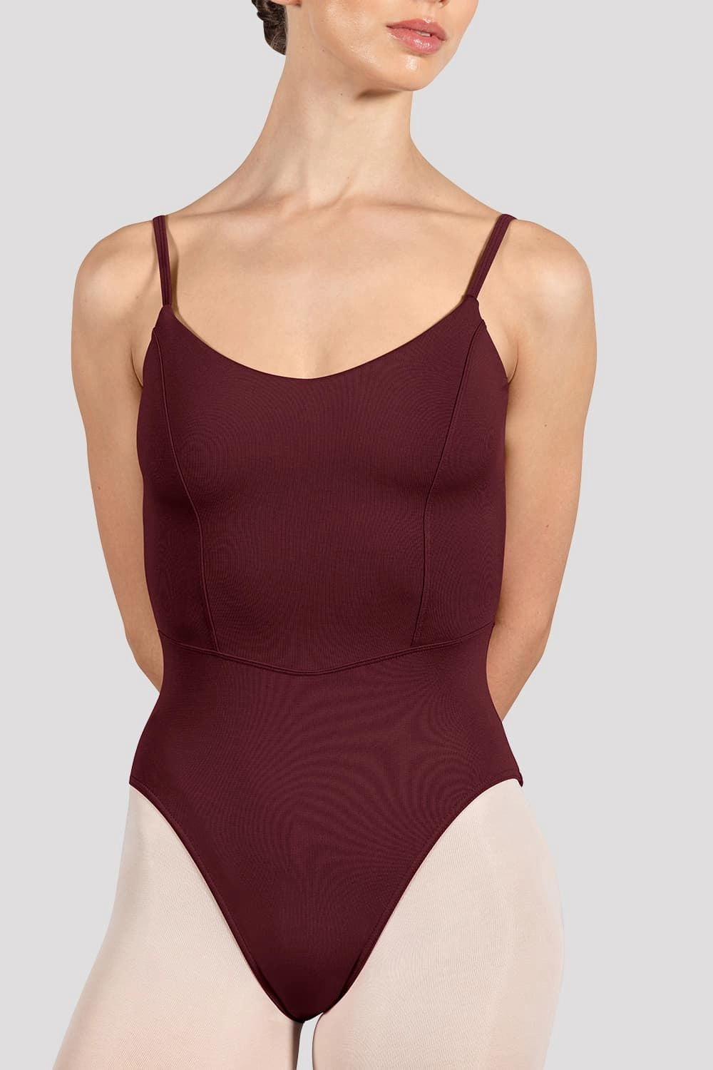 Ladies Ruby Scoop Back Leotard snap Elastic cuffs