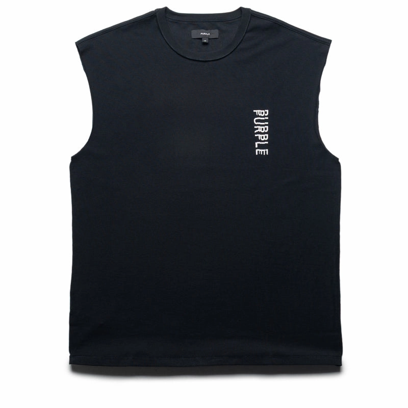 Purple Brand Pasted Wordmark Tank Top - Black Carry Ease