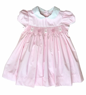 Light Pink Smocked Bunny Dress Reflective Safety Accents