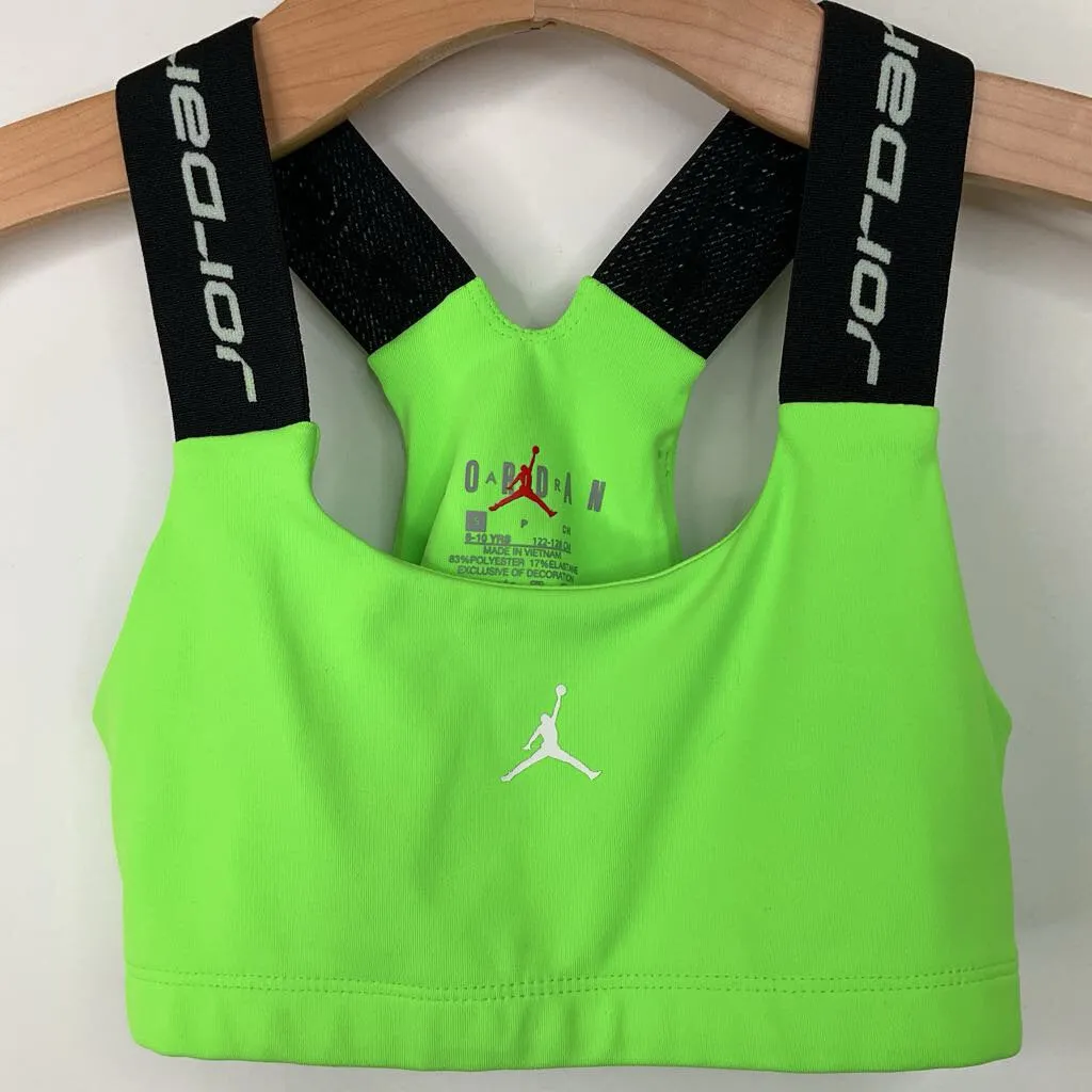 Size 8-10: Jordan Neon Green Youth Sports Bra Casual Youth Casual Children
