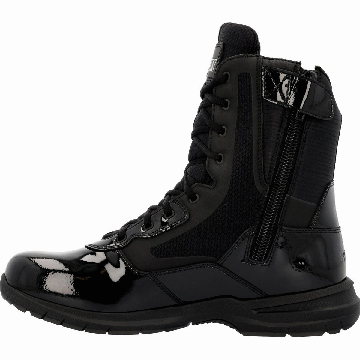 Tread Pattern Rocky Cadet 8" Other Men's Side Zip Public Service Boots Rkd0103 In Black