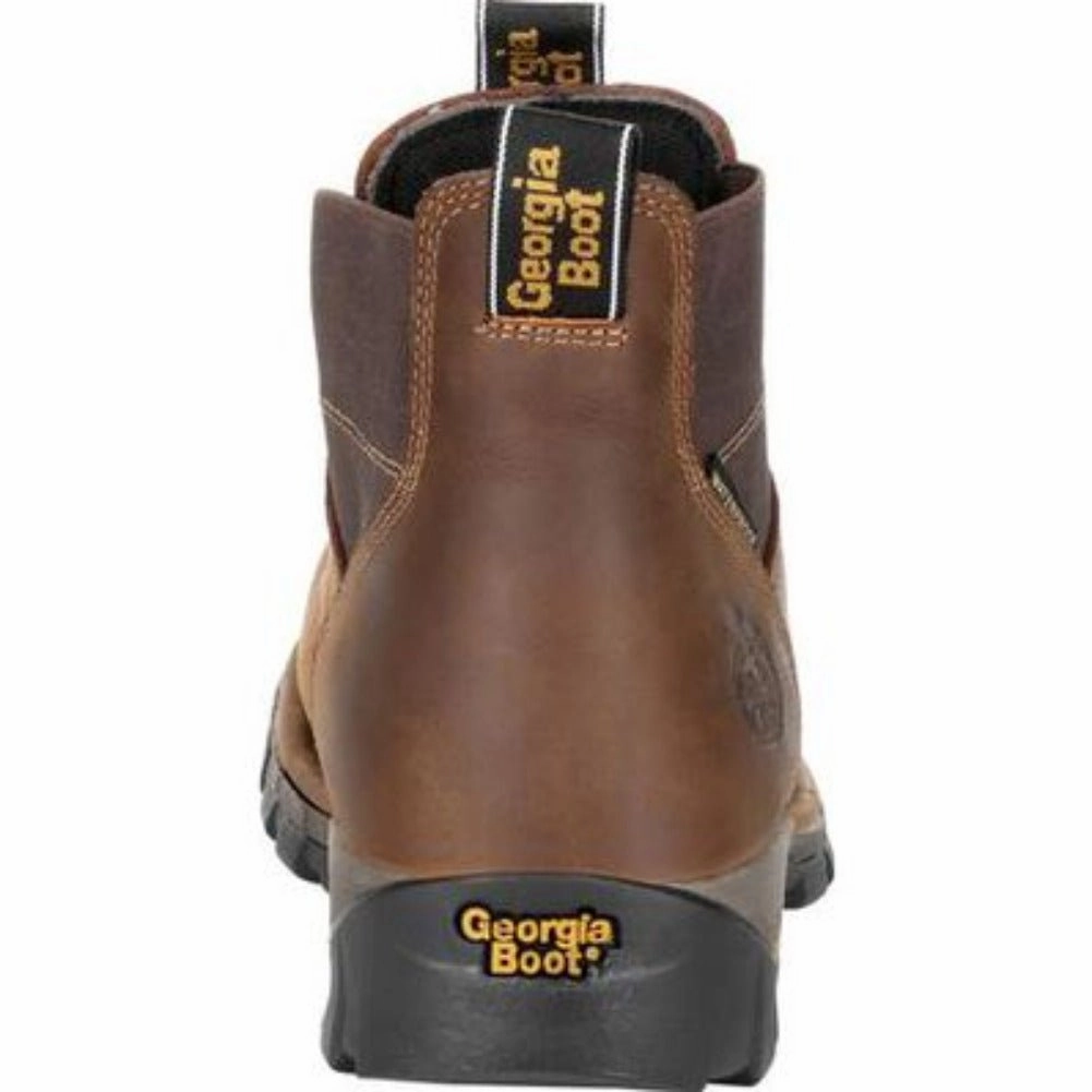 Low Profile All Day Worker Stretchable Material Georgia Boot Eagle One Men's Steel Toe Waterproof Chelsea Boots Gb00337 In Brown