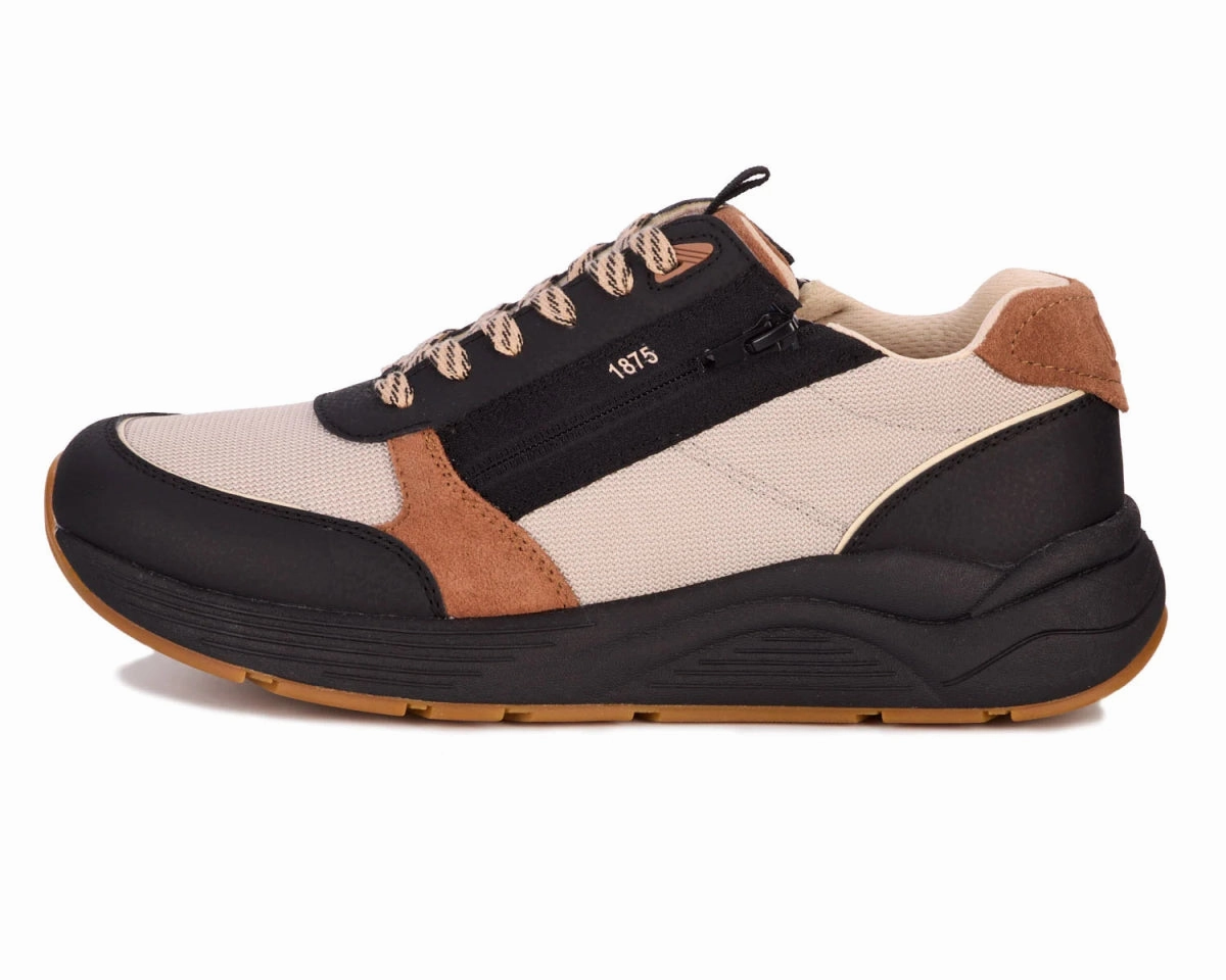 Drew Miller Laces Zippers Men's Sneakers In Tan Combo Secure Design