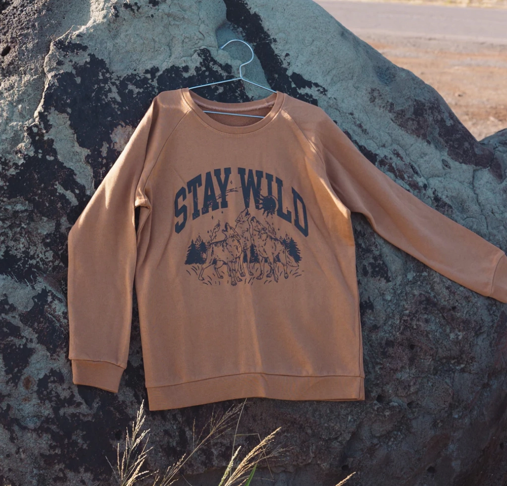 Long Sleeve Raglan- Stay Wild AntiStatic Treatment Calm Wave