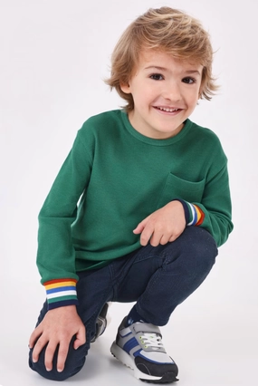 Flexible Waistband Lightweight Composite Long Sleeve T-shirt- Bosque