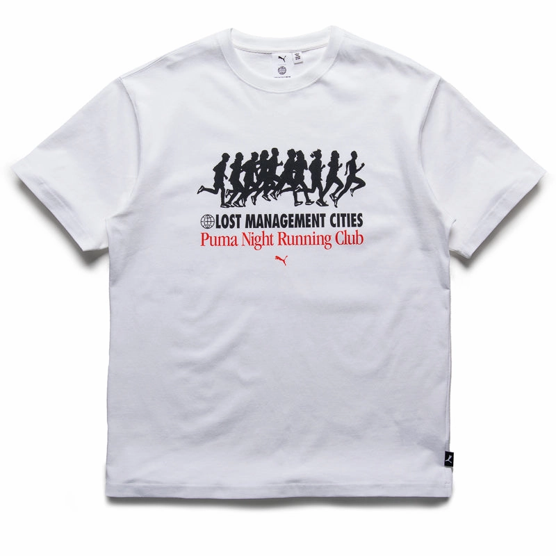 Lost Management Cities x Puma Graphic Tee - White Minimalist Aesthetic