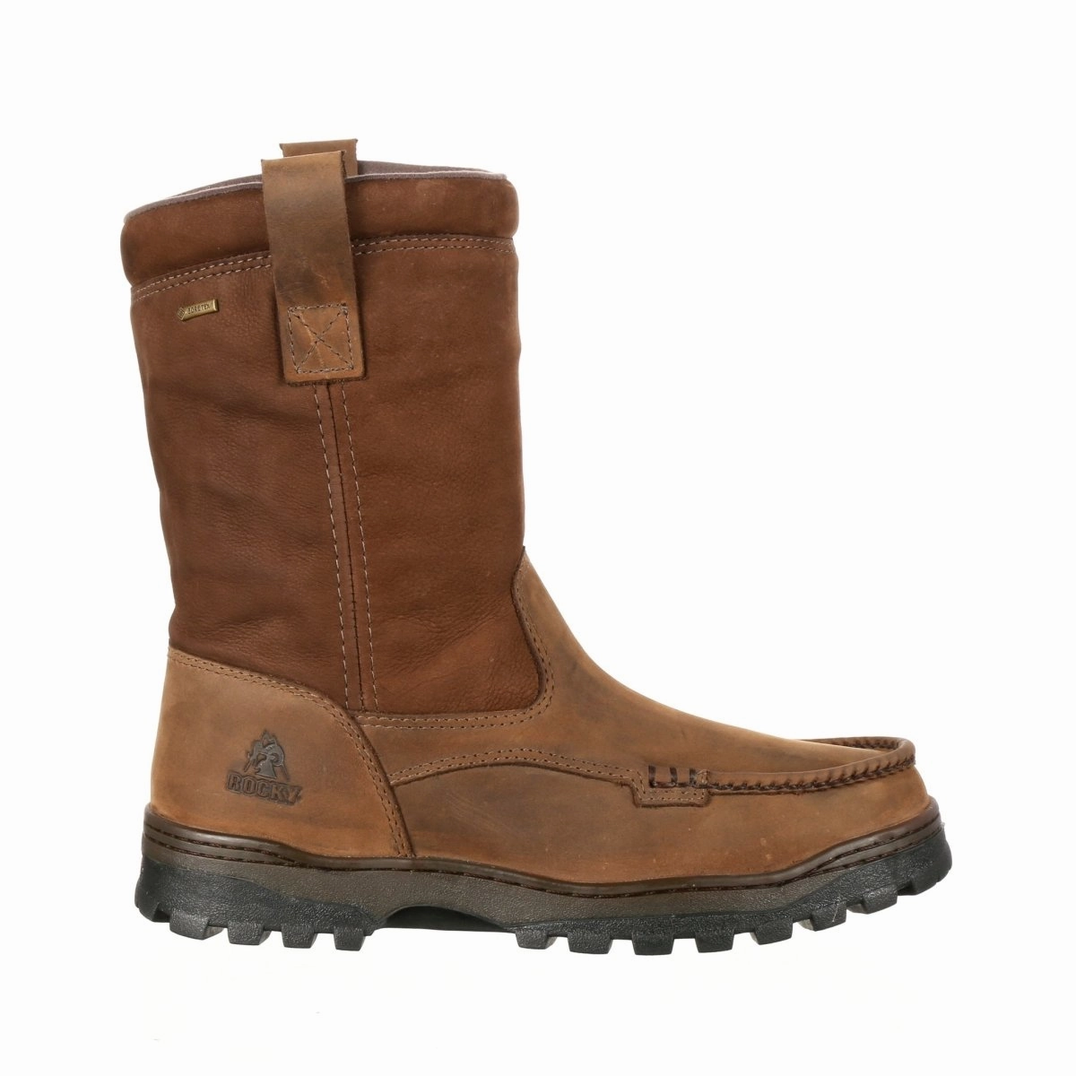 Rocky Outback Men's GORE-TEX? Waterproof Wellington Boots Rks0255 In Brown Everyday Pair Mixed Textures