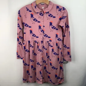 Peplum-Style Effortless Comfort Size 12: Tea Pink/Blue Birds Long Sleeve Dress