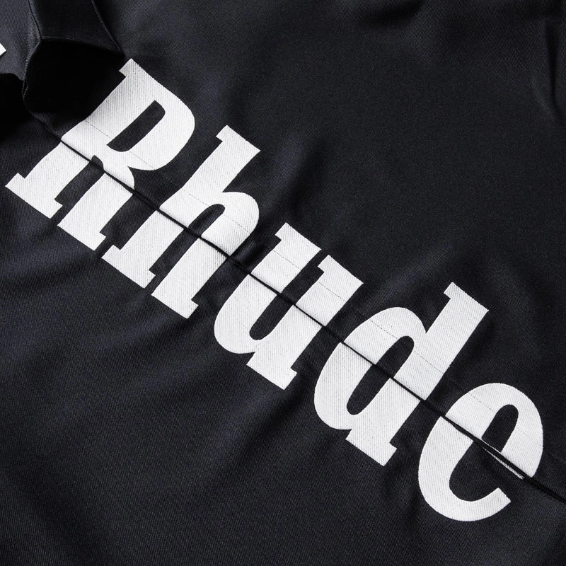 Rhude Center Logo Button Up Shirt - Black/White QuickReleaseFastenings Light Core