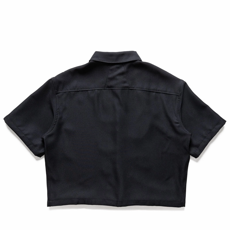 Regular Fit Teen Fresh Rhude Center Logo Button Up Shirt - Black/White