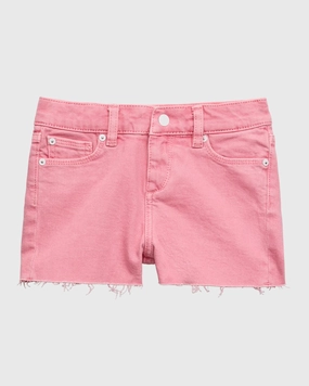 Lucy Shorts: Cut Off - Flamingo Strong Denim NoSlipWaistband