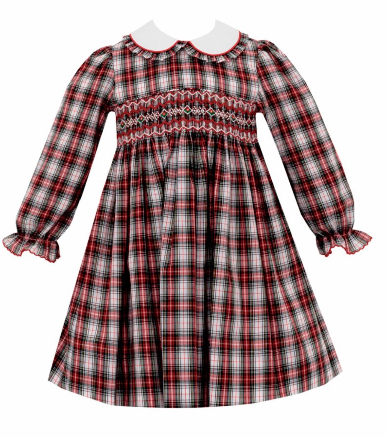 Holiday Ease Red Holiday Plaid Smocked Christmas Dress