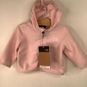 Size 0-3m: The North Face Pink Zip-Up Fleece Coat- NEW W/Tag Flexible Armholes