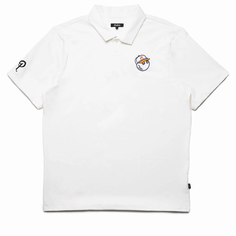 Malbon Golf Evergreen Performance Pique Polo - White Fire Glow