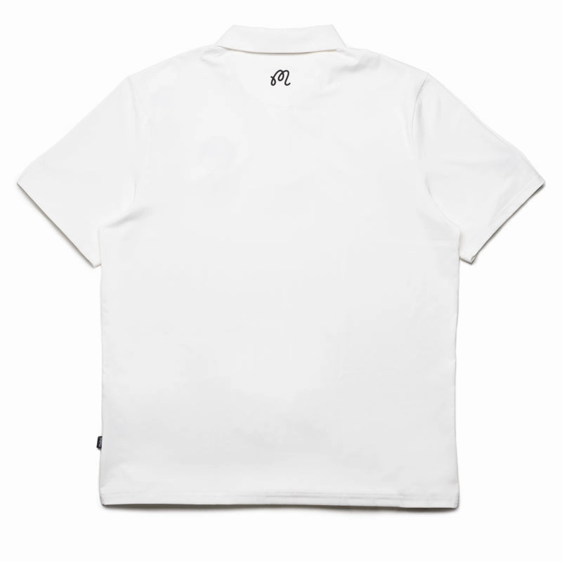 WaterRepellentFinish Malbon Golf Evergreen Performance Pique Polo - White