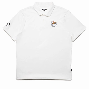 Malbon Golf Evergreen Performance Pique Polo - White Fire Glow
