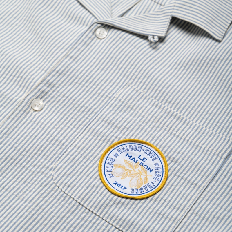 River Core Malbon Golf Saint Tropez Seersucker L/S Shirt - Blue