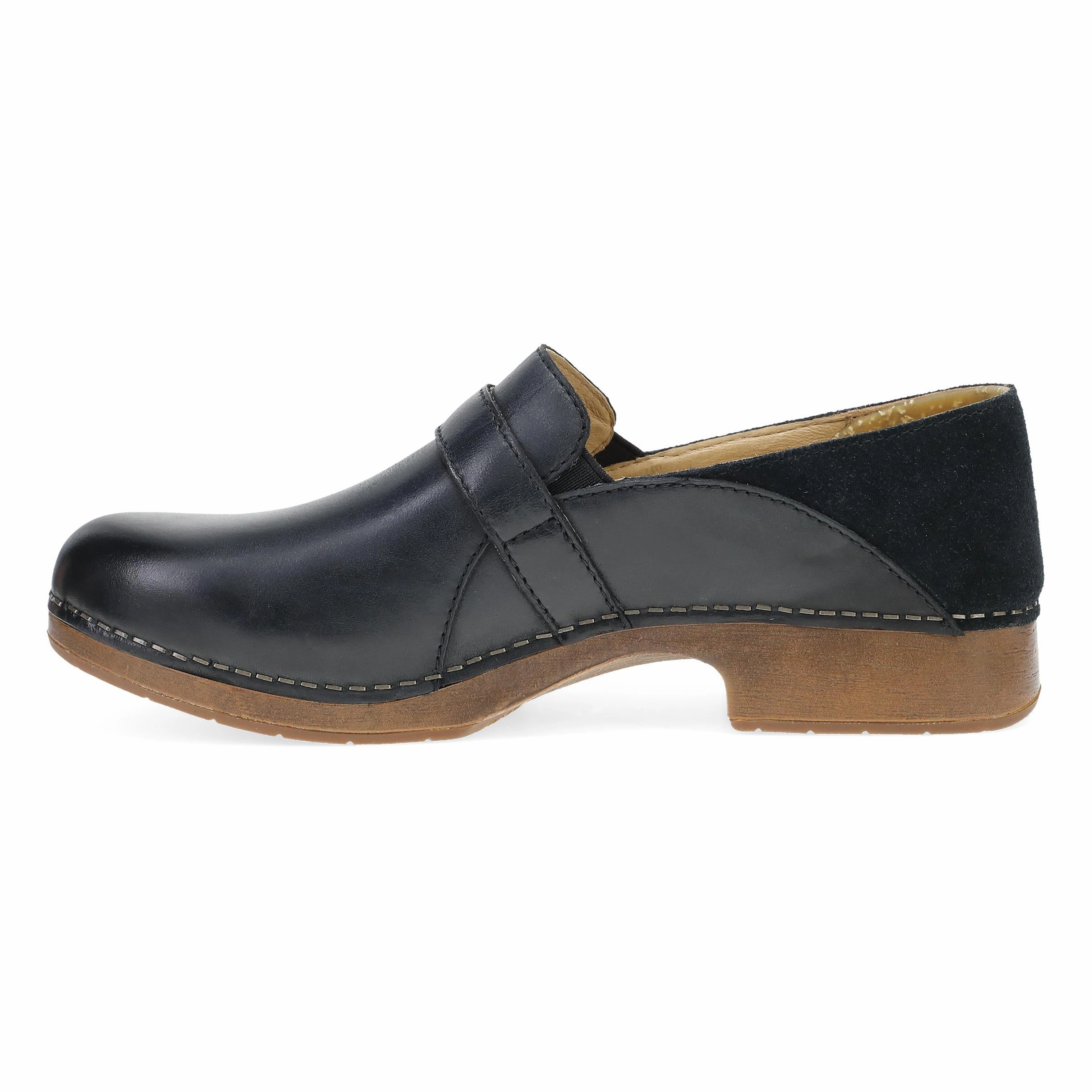 Margaret Black Burnished Calf Handcrafted Detailing