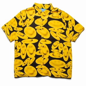 Market Afterhours Button Up Shirt - Washed Black/Yellow Resort Mood
