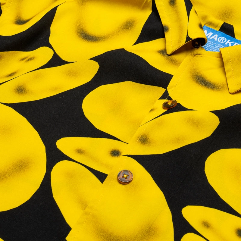 Market Afterhours Button Up Shirt - Washed Black/Yellow Weekend Style