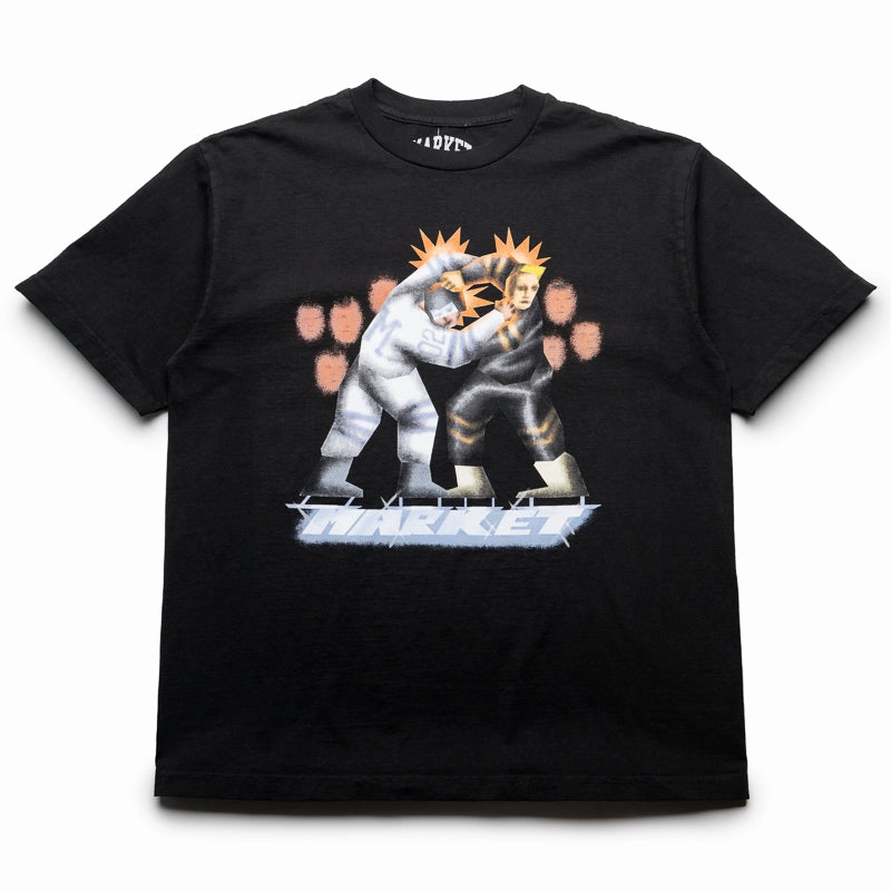 wrinkle free Smart Fit Market Gloves Down Tee - Black