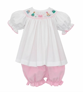 Birthday Smocked Bishop S/S Bloomer Set AbrasionResistant NonRestrictive Fit