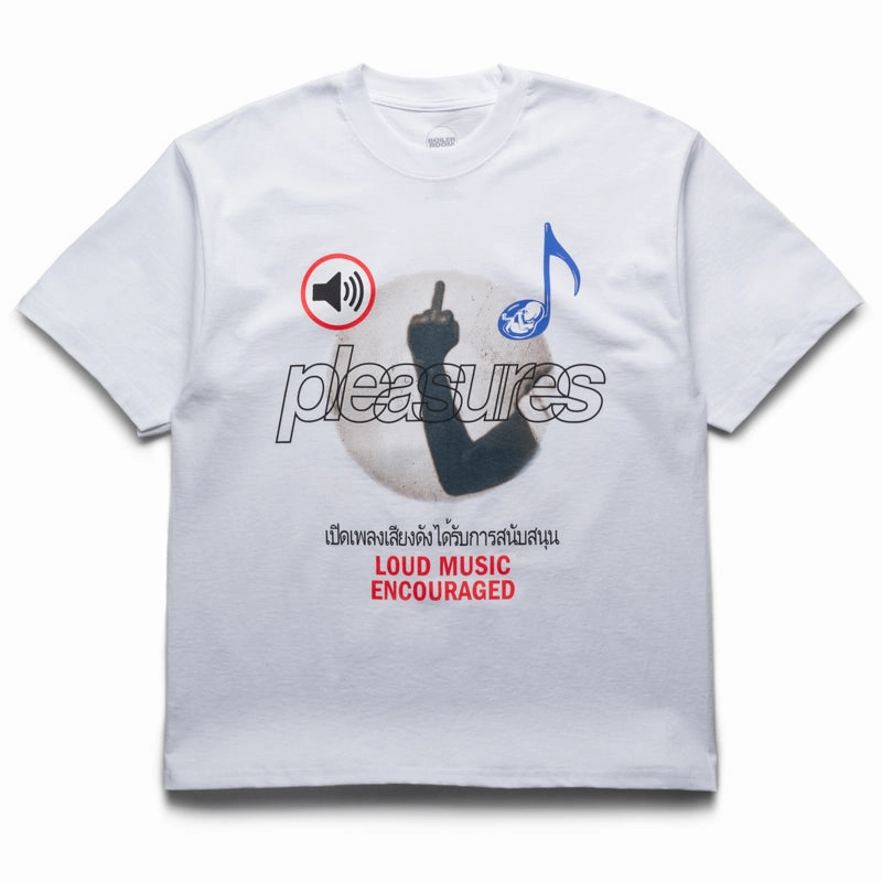 Pleasures Loud Music Tee - White casual sneakers Soft Core