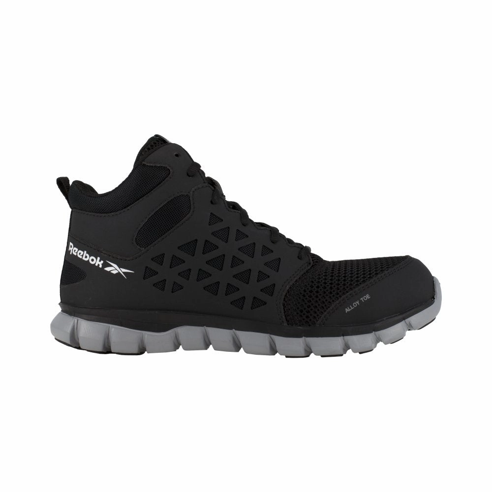 Outdoor Traction Reebok Sublite Cushion Work Athletic Mid-cut Women's Alloy Toe Rb411 In Black