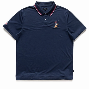 warm fleece River Flow Malbon Golf  Eagle Buckets Performance Pique Polo - Navy