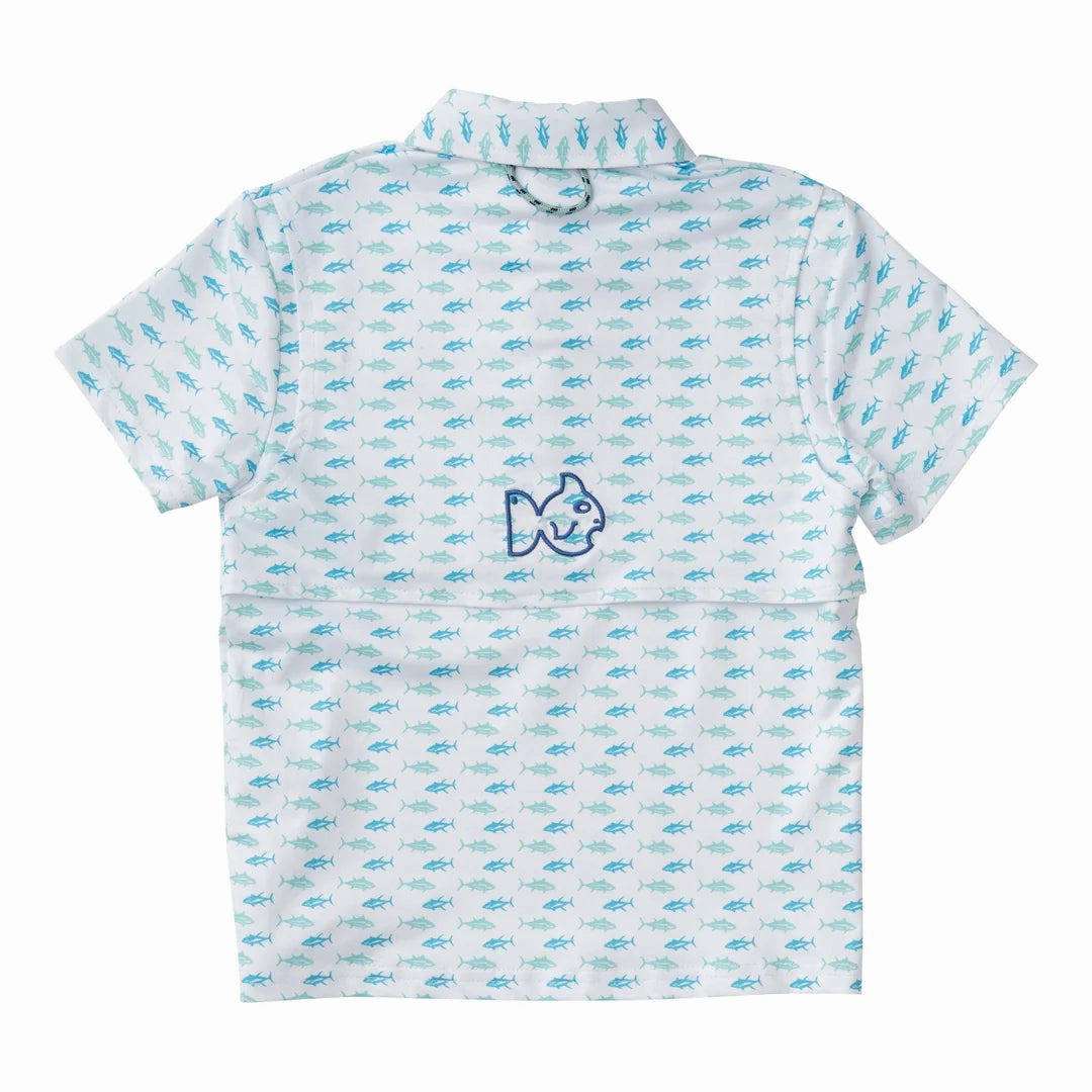 Design Glow Pro Performance Polo - Twin Tuna Print