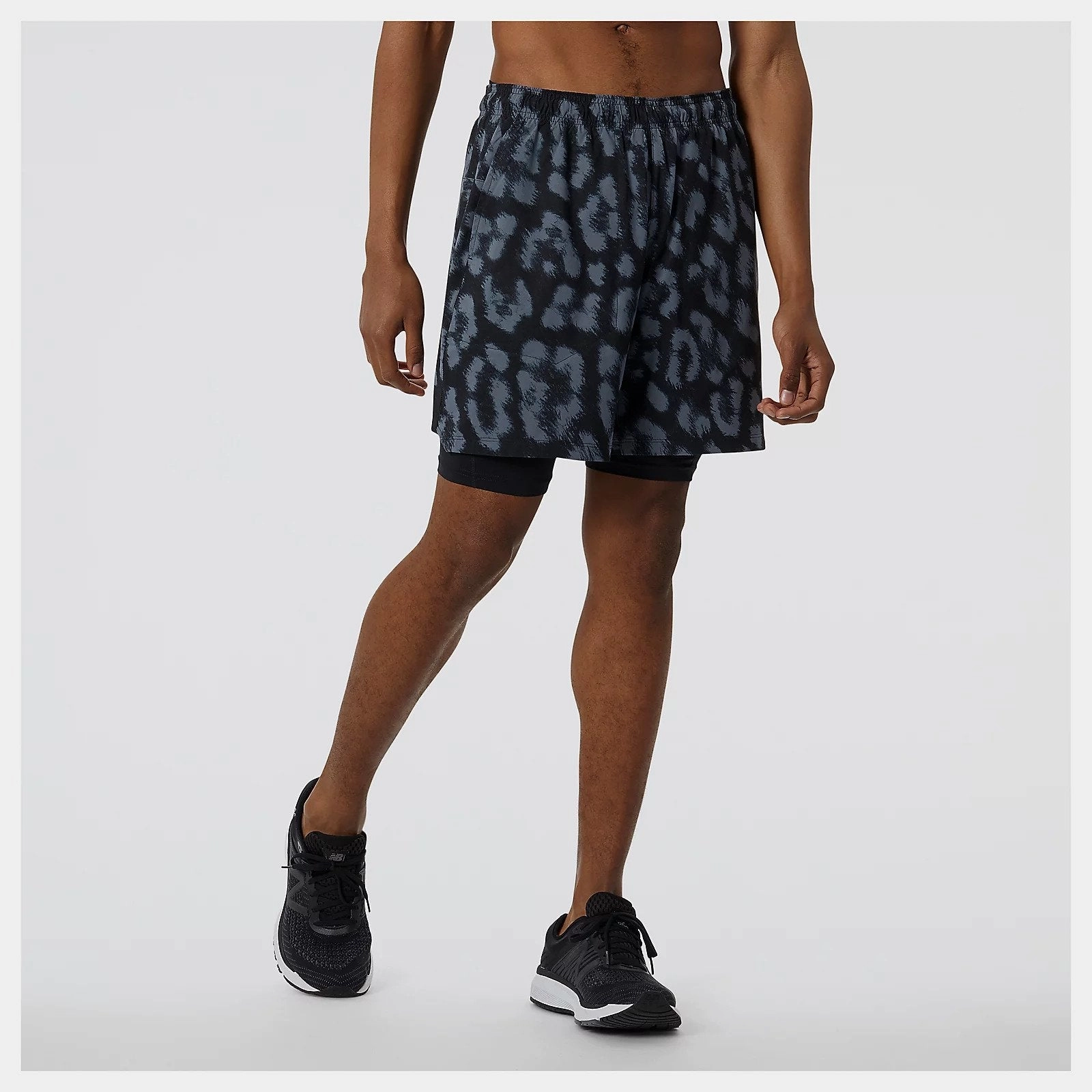 Men's R.W.Tech Printed 2-in-1 Short NeutralImpactSupport QuickDry Active Fabric