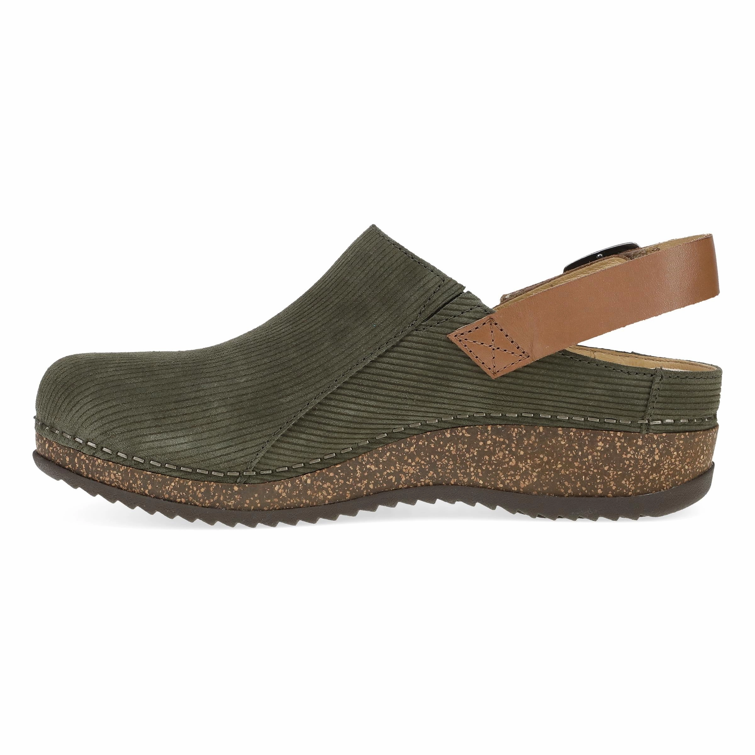 Cushioned Footbed Merrin Olive Embossed Suede