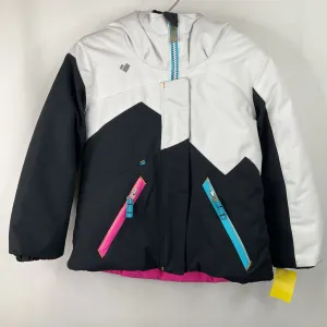 Size 5: Obermeyer White/Black/Pink Winter Coat Designer Inspired Long Lasting Shape Retention