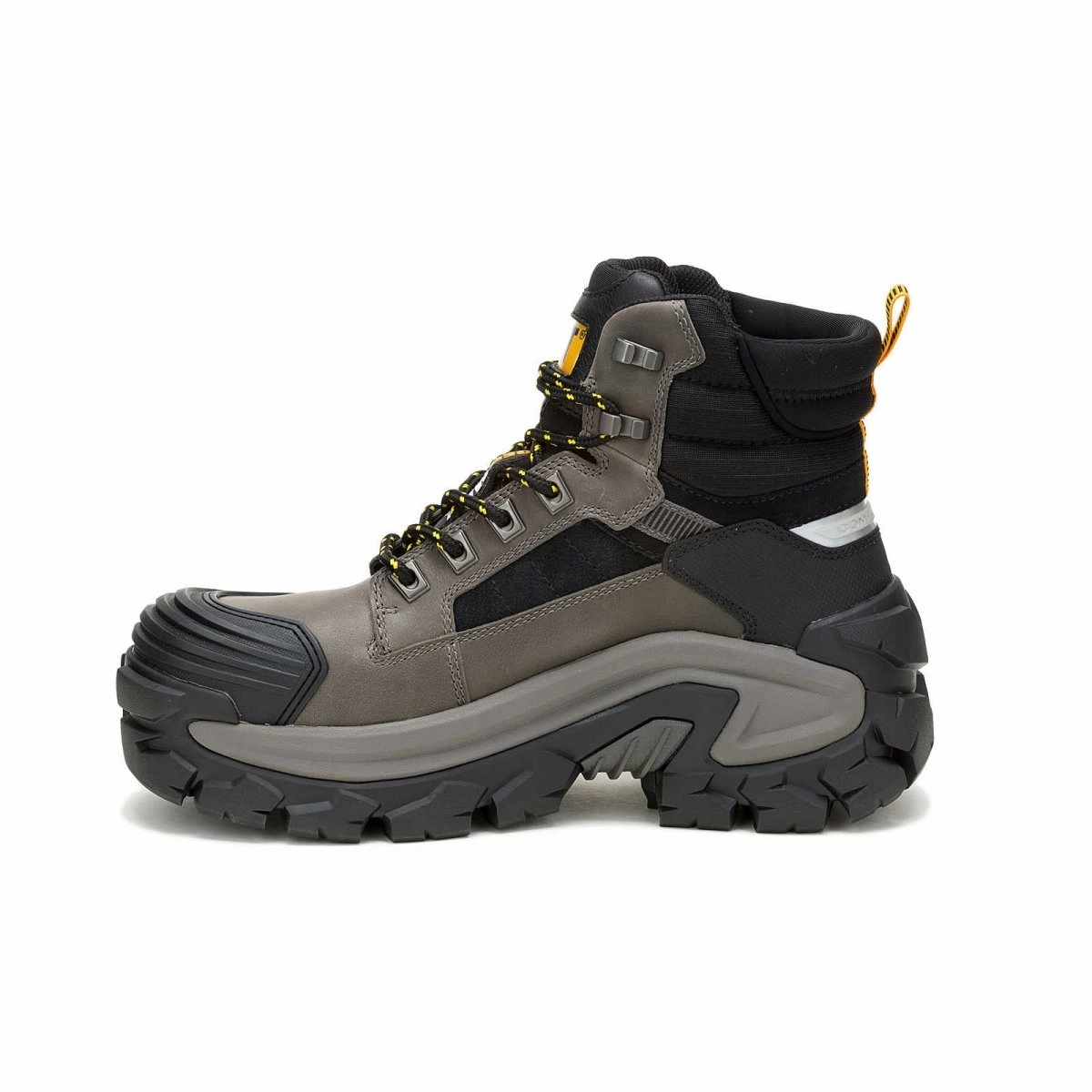 Caterpillar Invader Men's Waterproof Composite Toe Work Boot (P91730) In Gargoyle Sturdy Construction Torsional Stability