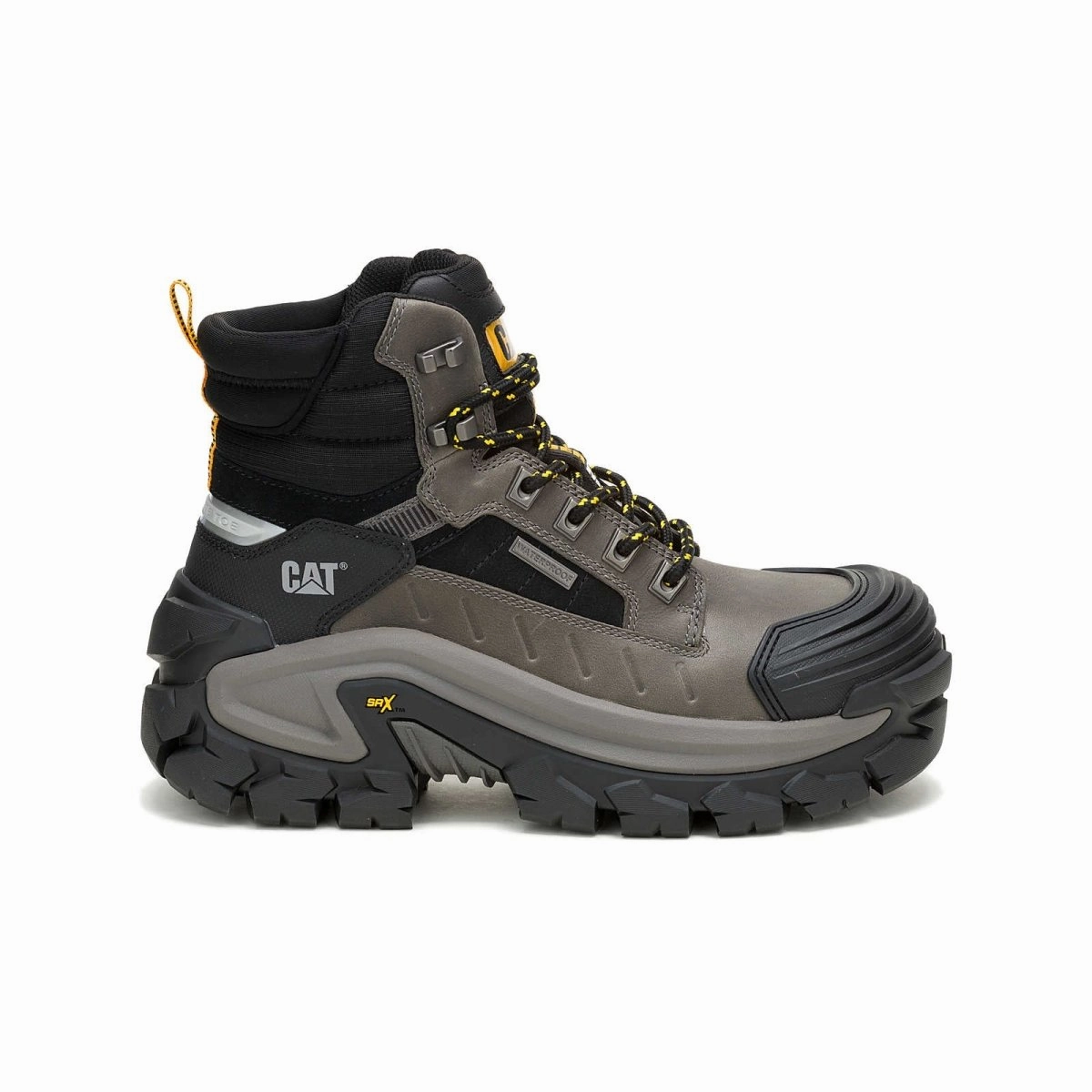 Durable Fit Neutral Tones Caterpillar Invader Men's Waterproof Composite Toe Work Boot (P91730) In Gargoyle