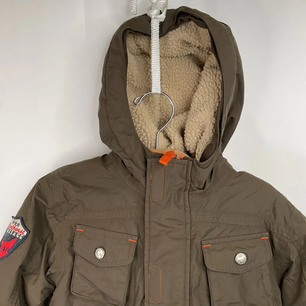 Taped Seam Technology Warm Essentials Size 4: Lands End Green Lined Winter Coat