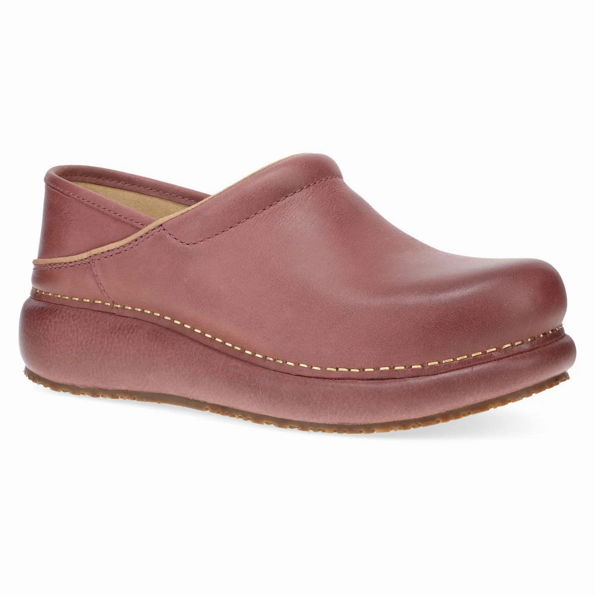 Dansko Platform Professional Women's Classic Clog In Rose Burnished Nubuck Soft Cushioning