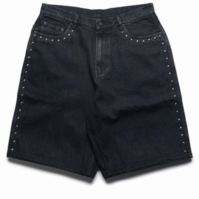 AntiStaticTechnology Young Edge Pleasures Lucky Studded Jorts - Black