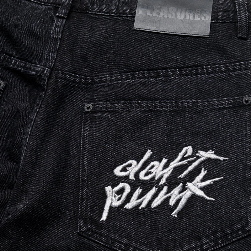 AbrasionResistantThread FlatlockStitching Pleasures Lucky Studded Jorts - Black