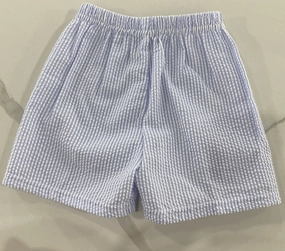 Boy's Seersucker Lined Shorts | Baby Blue Calm Tone