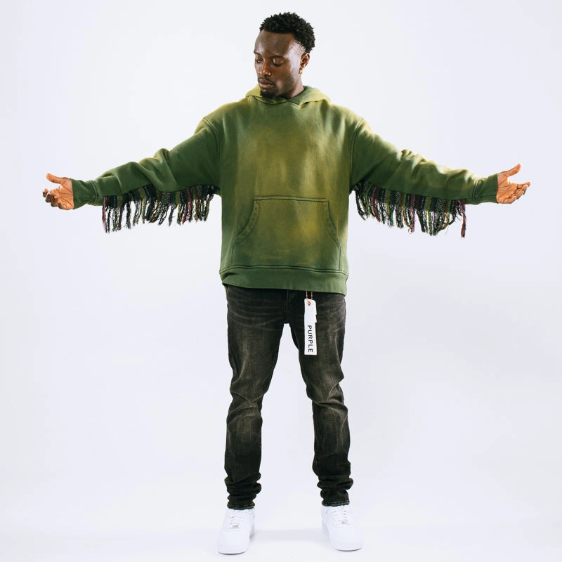 Art Glow MatteFinishTexture Alchemist Fringe Hoodie - Moss