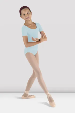 Lightweight Performance Girls Short Sleeve Round Neck Leotard