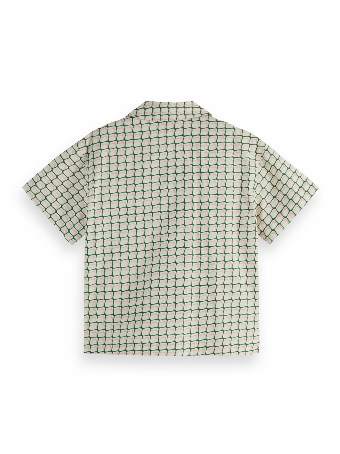 Printed Short-Sleeved Viscose Button-Up Shirt Fashion Accessory