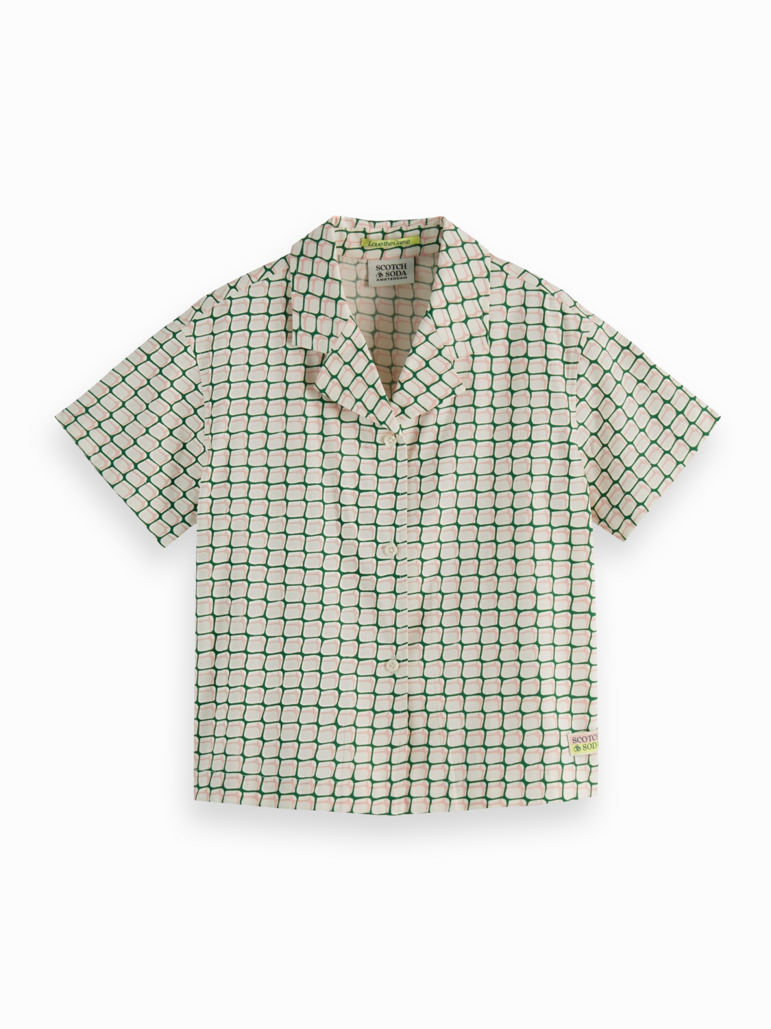 Printed Short-Sleeved Viscose Button-Up Shirt Eco Wear