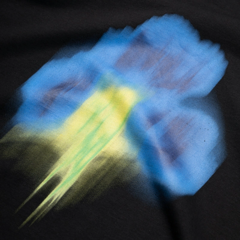 Flaneur Blurred Flower Tee - Black Wool Fit