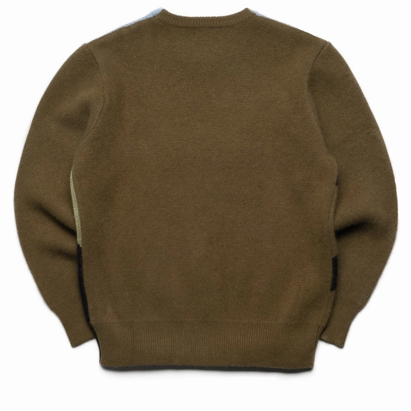 Flaneur Knitted Swirl Sweater - Khaki Date Vibe Cozy Style