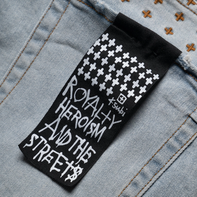 Ksubi Van Winkle Arch Denim Pant - Frost Blue Modern Design Wide Glow