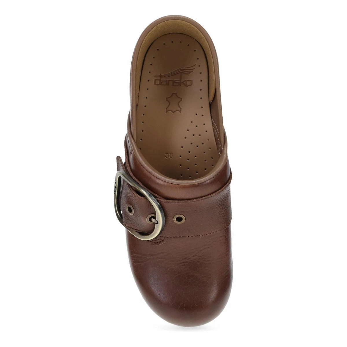Dansko Pearson Women's Classic Clog In Brown Waxy Milled Odor Resistant Design Smooth interior