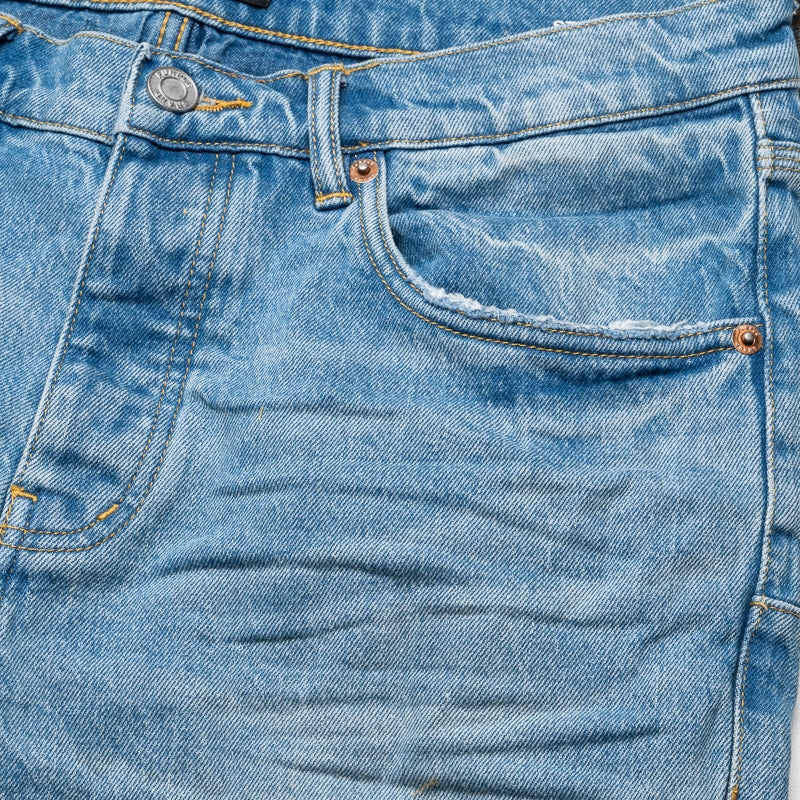 Purple Brand Low Rise Skinny Leg Vintage Abrasions Jean - Light Indigo Shoot Mood Modular Attachment System